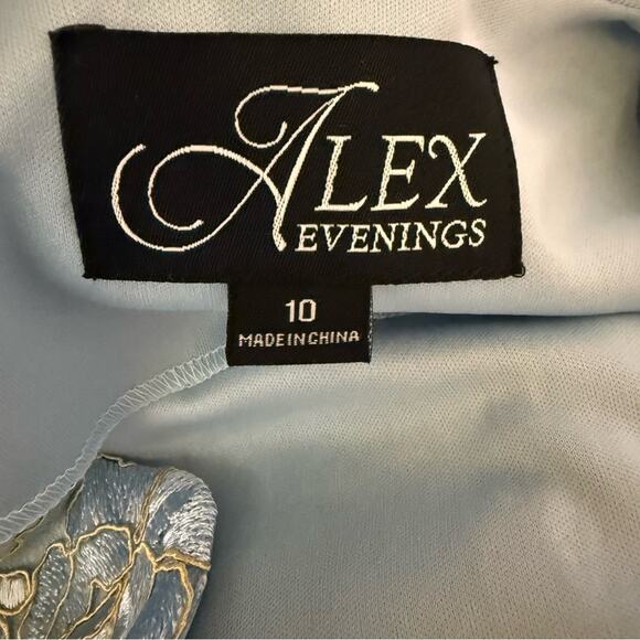 Alex Evenings Women's Embroidered Jacket & Dress for Wedding Guest Light Blue - Picture 9 of 15